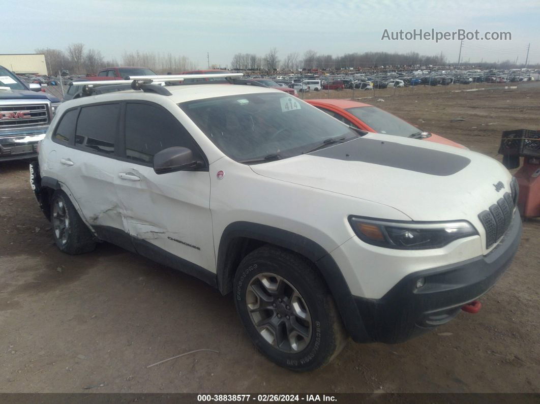 2019 Jeep Cherokee Trailhawk 4x4 White vin: 1C4PJMBX0KD102035