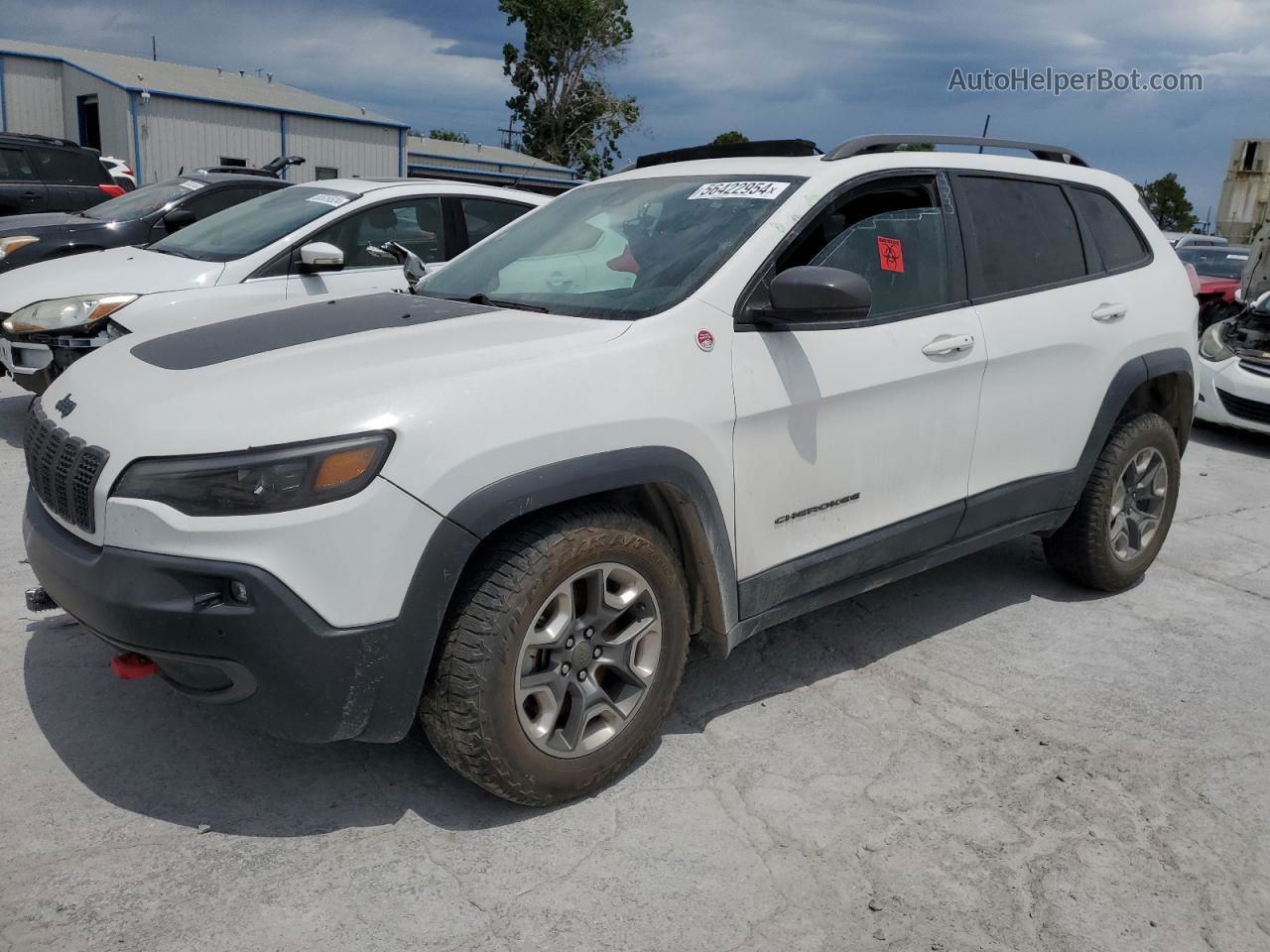 2019 Jeep Cherokee Trailhawk White vin: 1C4PJMBX0KD132295