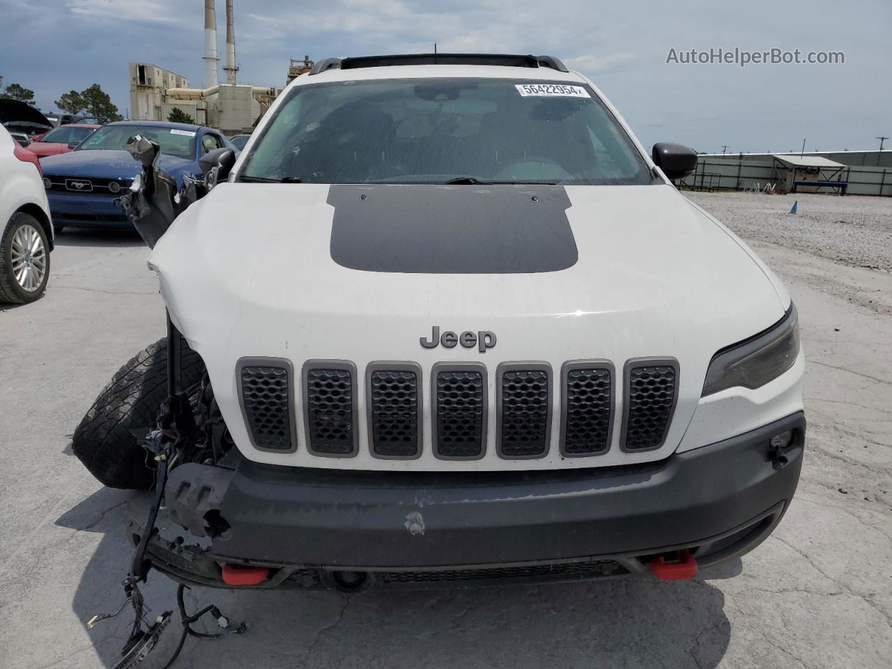 2019 Jeep Cherokee Trailhawk White vin: 1C4PJMBX0KD132295