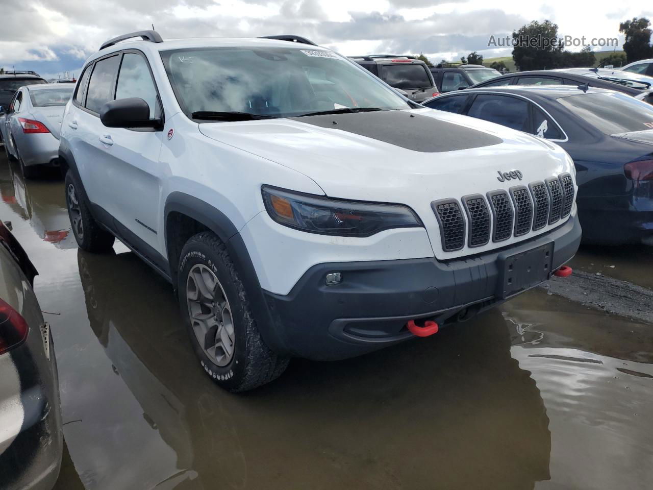 2021 Jeep Cherokee Trailhawk White vin: 1C4PJMBX1MD115928