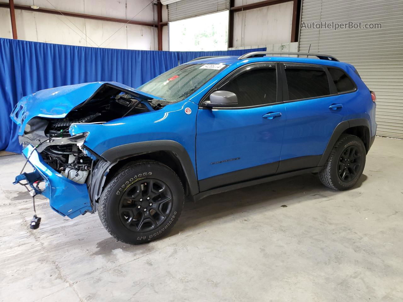 2019 Jeep Cherokee Trailhawk Blue vin: 1C4PJMBX2KD257931