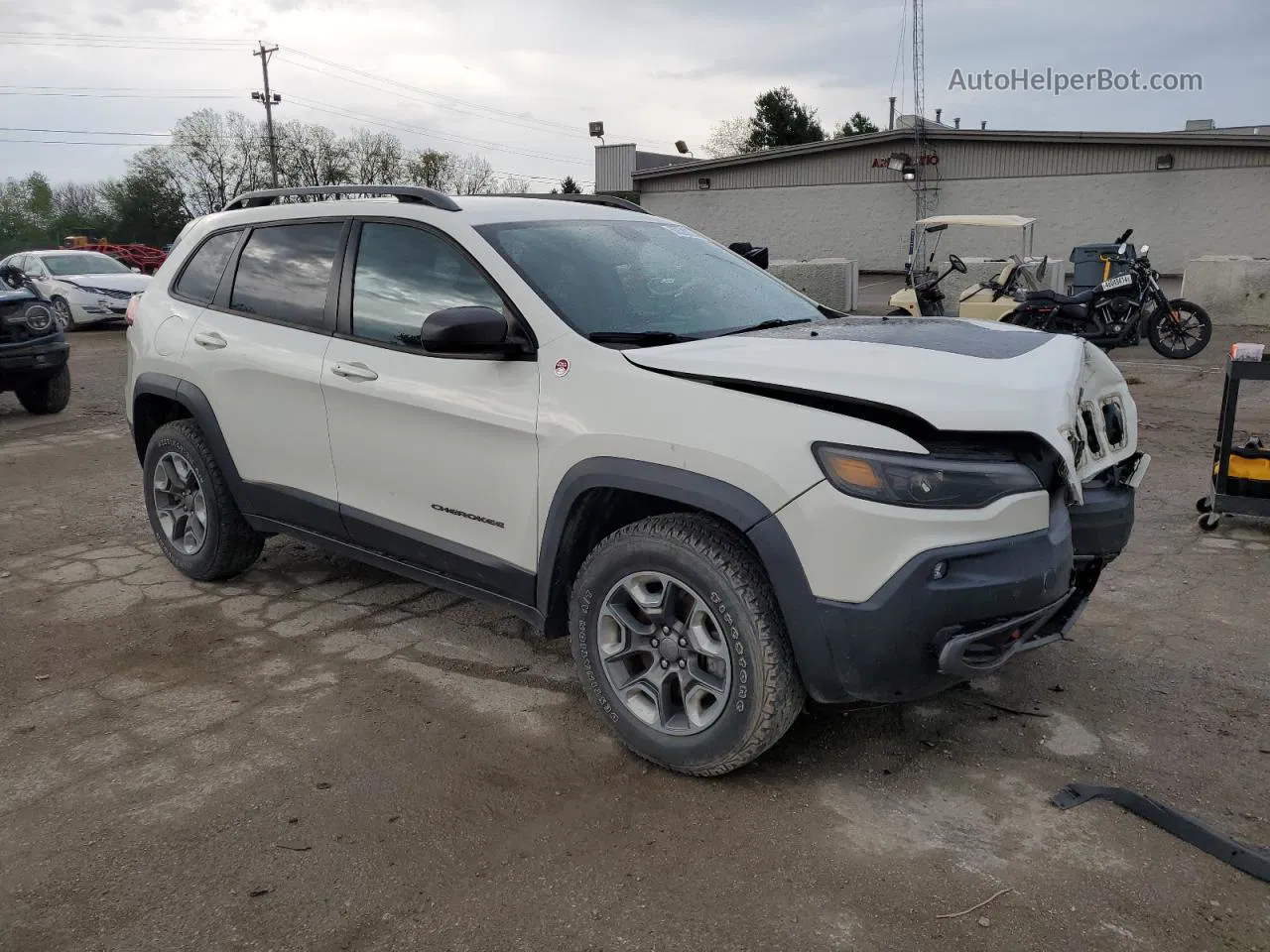 2019 Jeep Cherokee Trailhawk White vin: 1C4PJMBX2KD314077