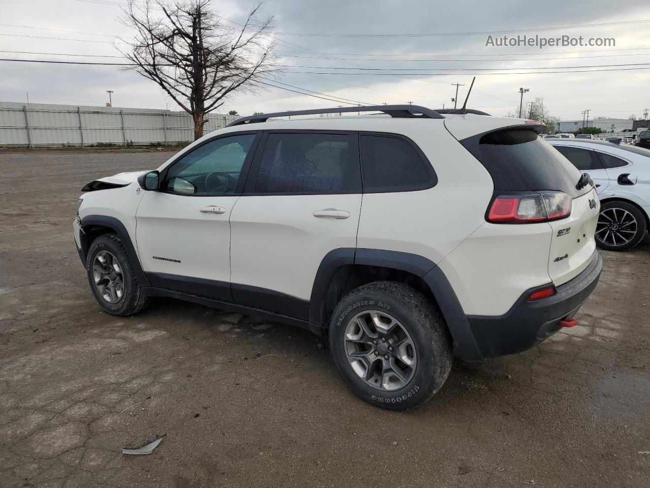 2019 Jeep Cherokee Trailhawk White vin: 1C4PJMBX2KD314077