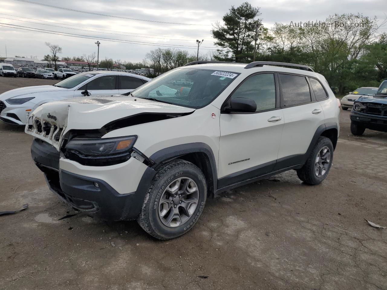 2019 Jeep Cherokee Trailhawk White vin: 1C4PJMBX2KD314077