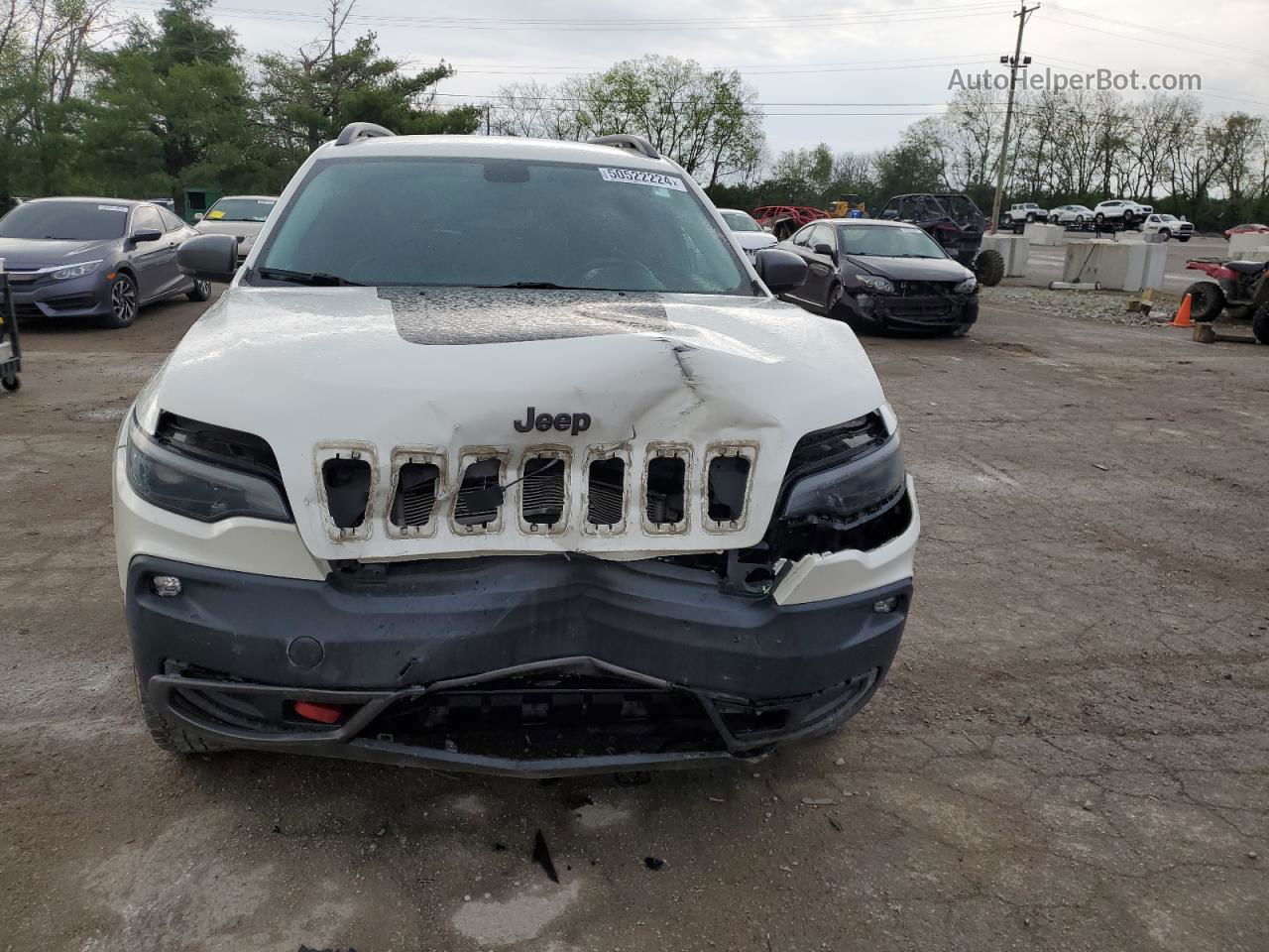 2019 Jeep Cherokee Trailhawk White vin: 1C4PJMBX2KD314077