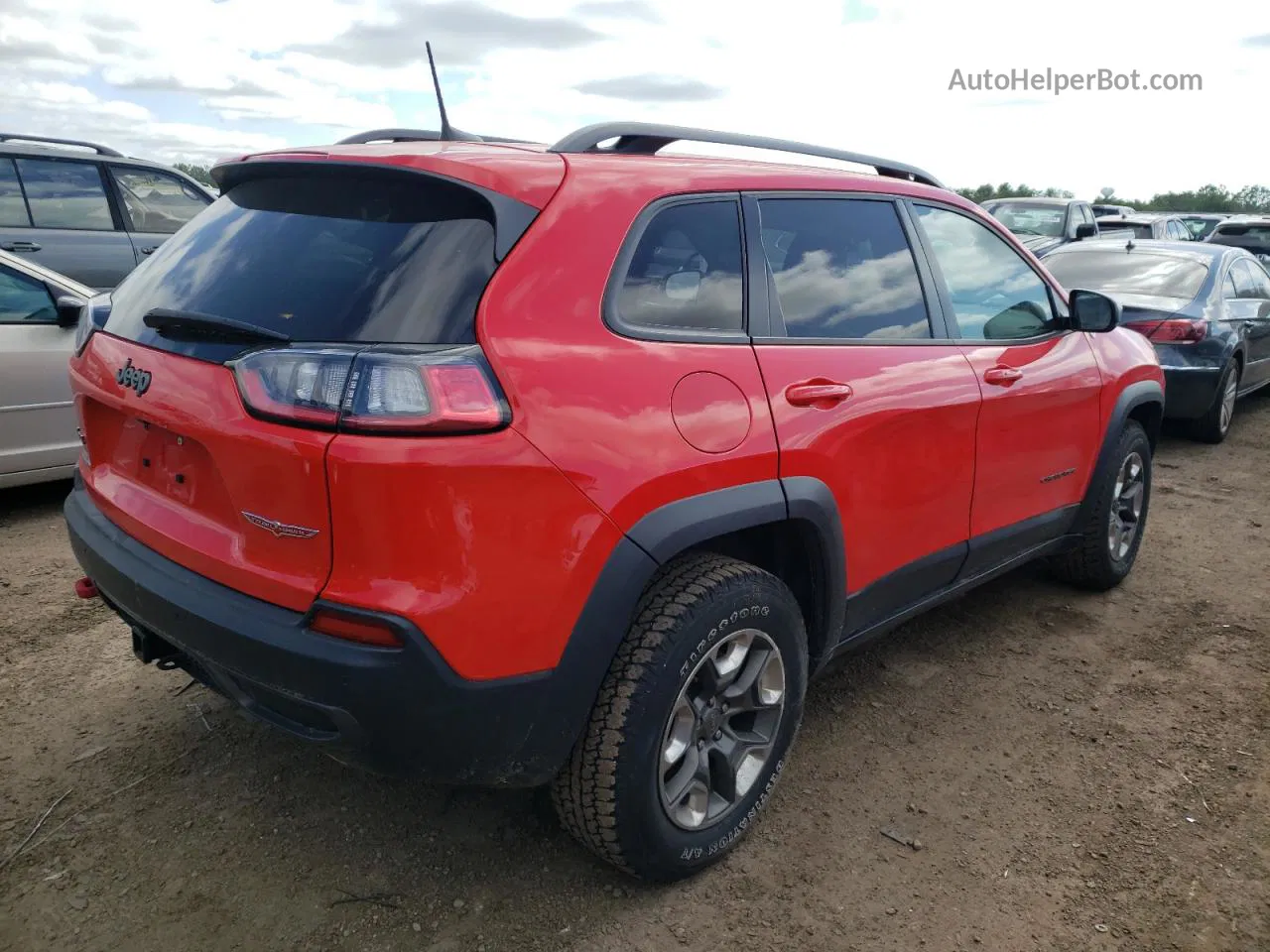 2019 Jeep Cherokee Trailhawk Red vin: 1C4PJMBX3KD200184