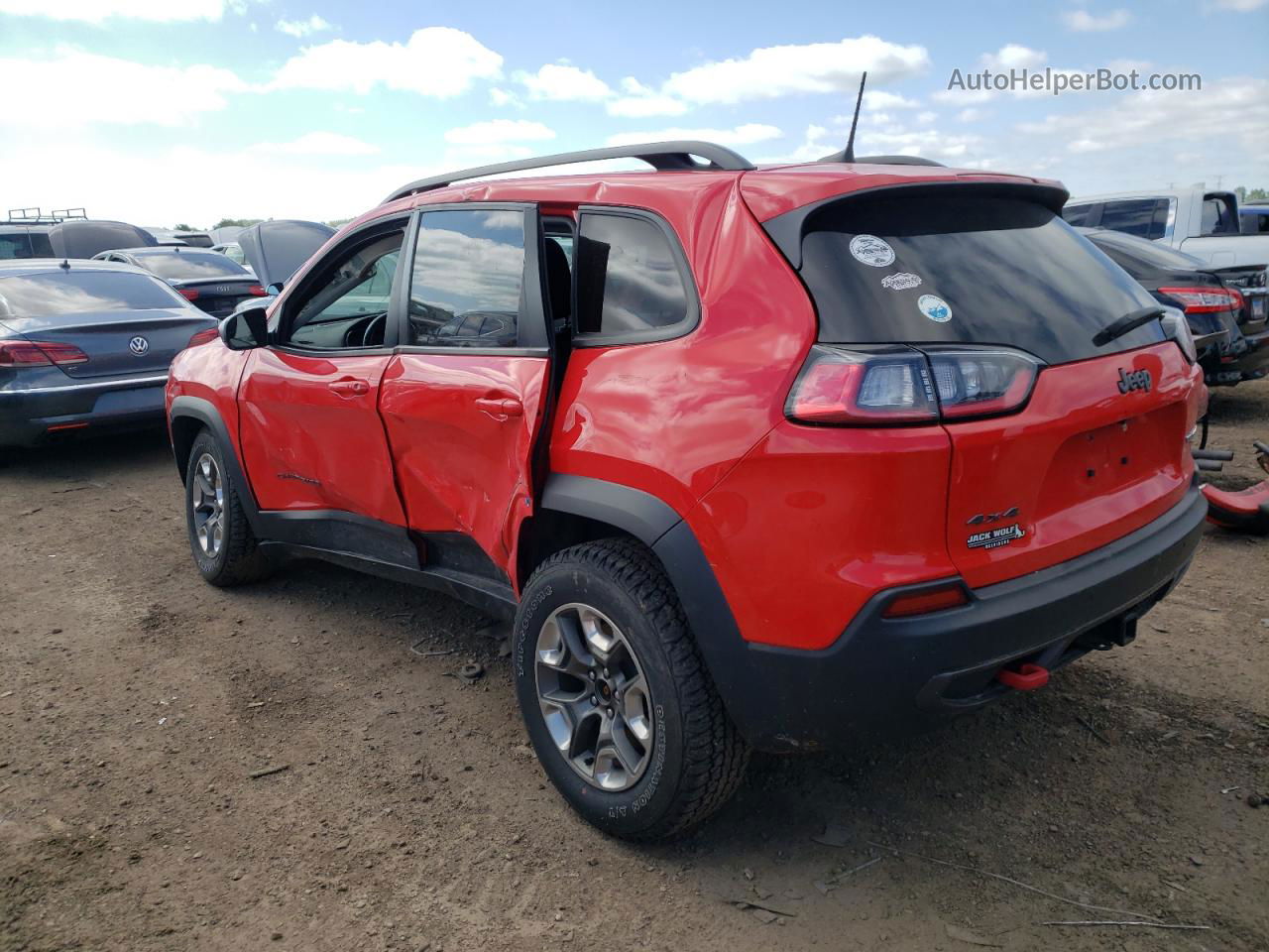 2019 Jeep Cherokee Trailhawk Red vin: 1C4PJMBX3KD200184