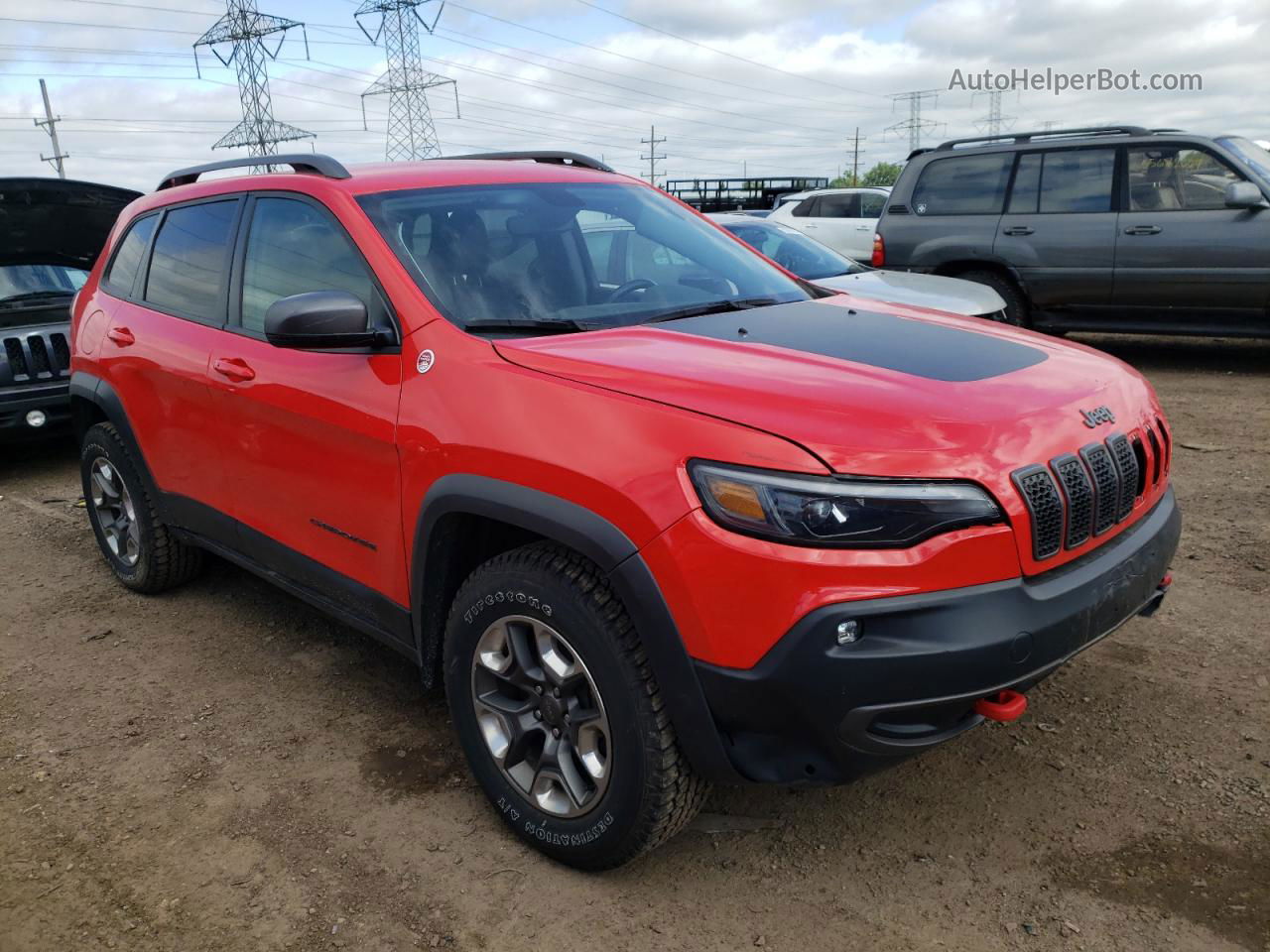 2019 Jeep Cherokee Trailhawk Red vin: 1C4PJMBX3KD200184