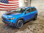 2021 Jeep Cherokee Trailhawk Blue vin: 1C4PJMBX3MD191442