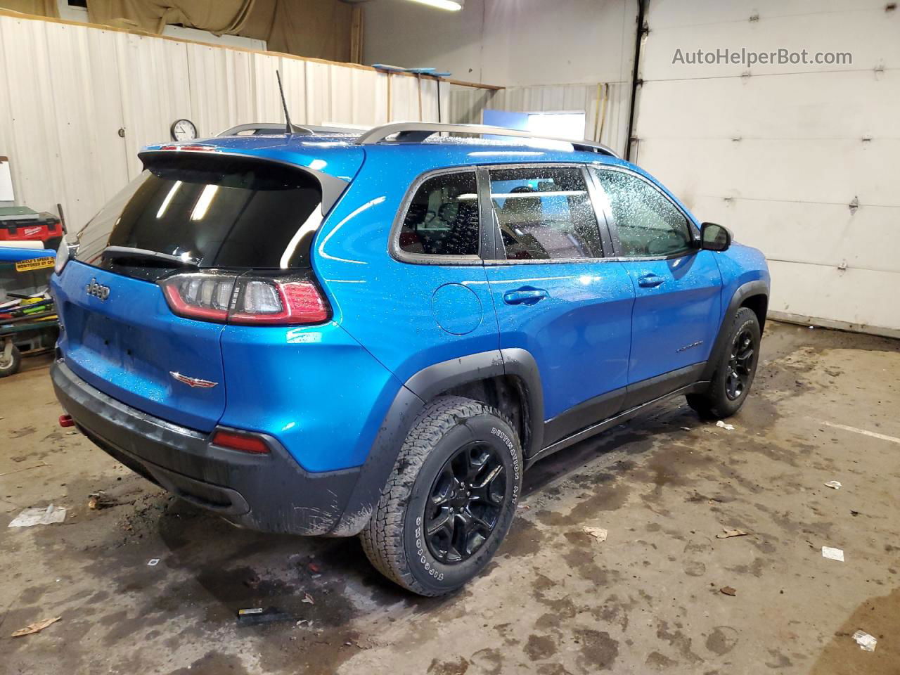 2021 Jeep Cherokee Trailhawk Blue vin: 1C4PJMBX3MD191442