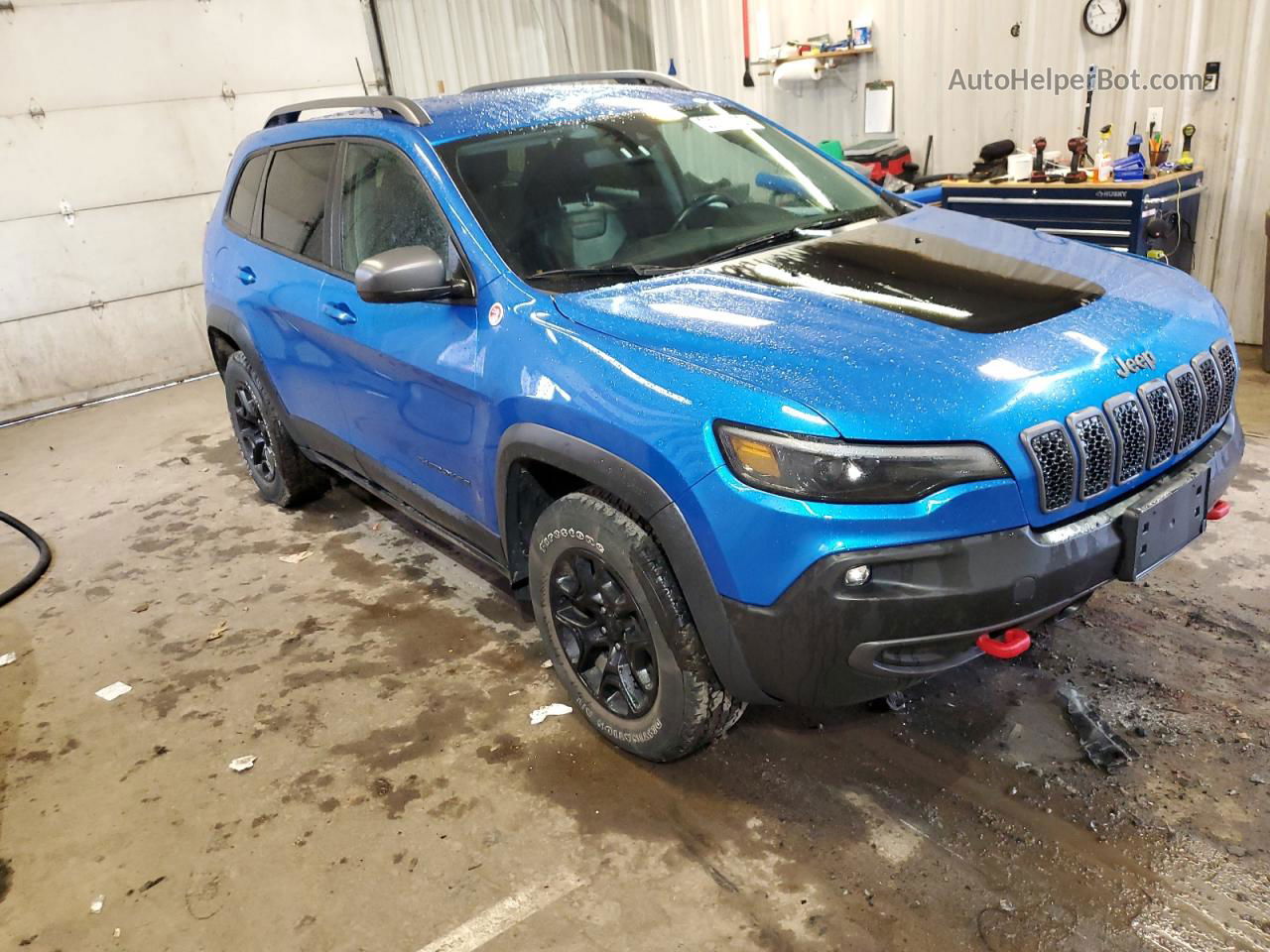 2021 Jeep Cherokee Trailhawk Blue vin: 1C4PJMBX3MD191442