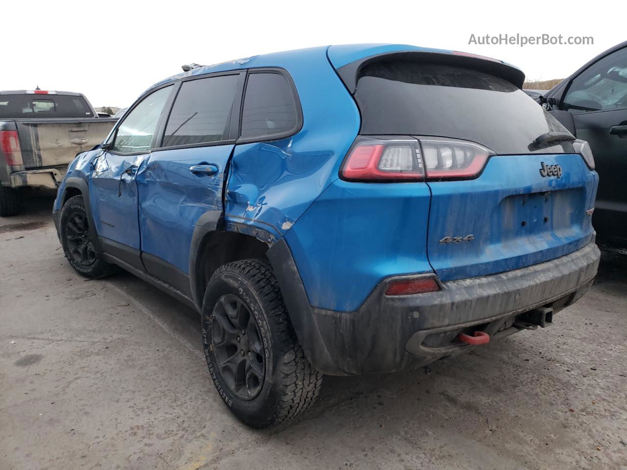 2021 Jeep Cherokee Trailhawk Синий vin: 1C4PJMBX4MD181731