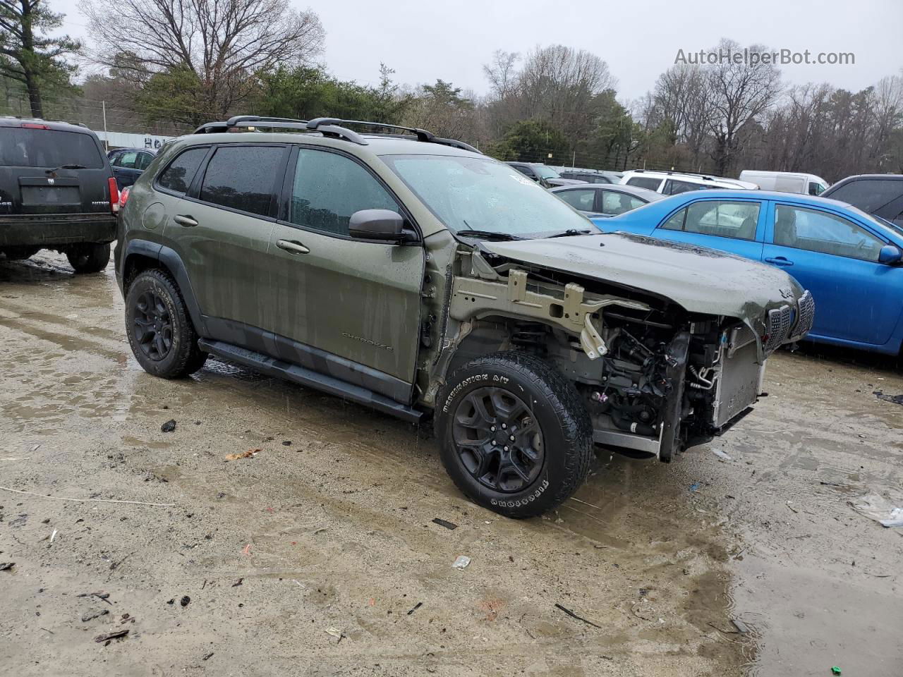 2019 Jeep Cherokee Trailhawk Зеленый vin: 1C4PJMBX5KD167172