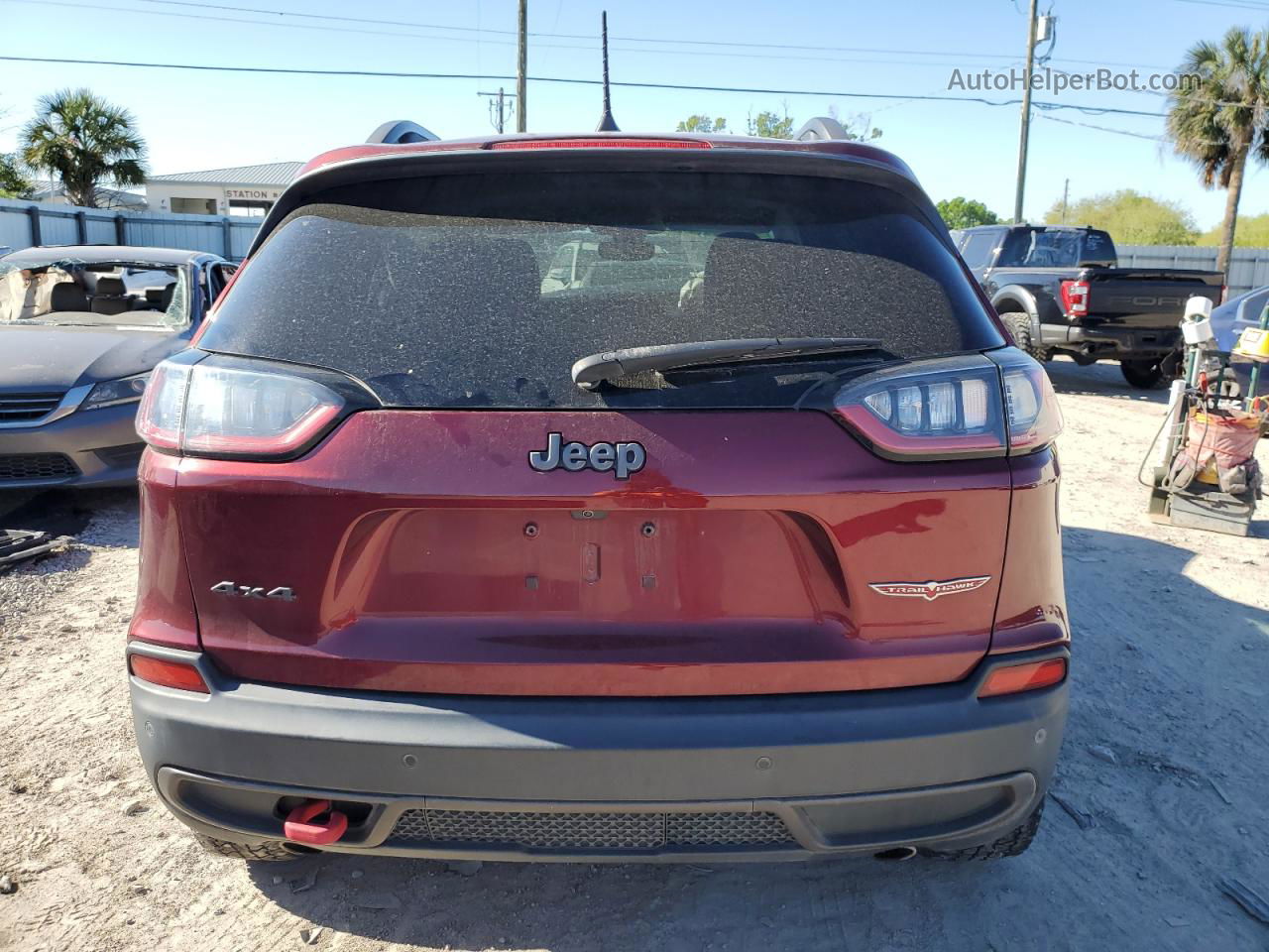 2019 Jeep Cherokee Trailhawk Red vin: 1C4PJMBX6KD141373