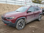 2019 Jeep Cherokee Trailhawk Burgundy vin: 1C4PJMBX6KD254238