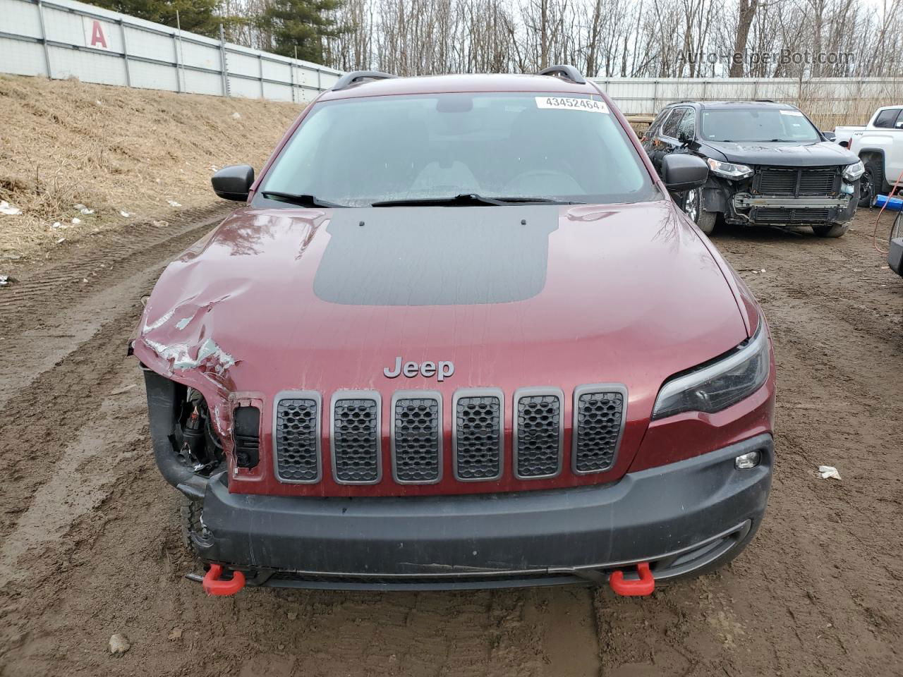 2019 Jeep Cherokee Trailhawk Burgundy vin: 1C4PJMBX6KD254238