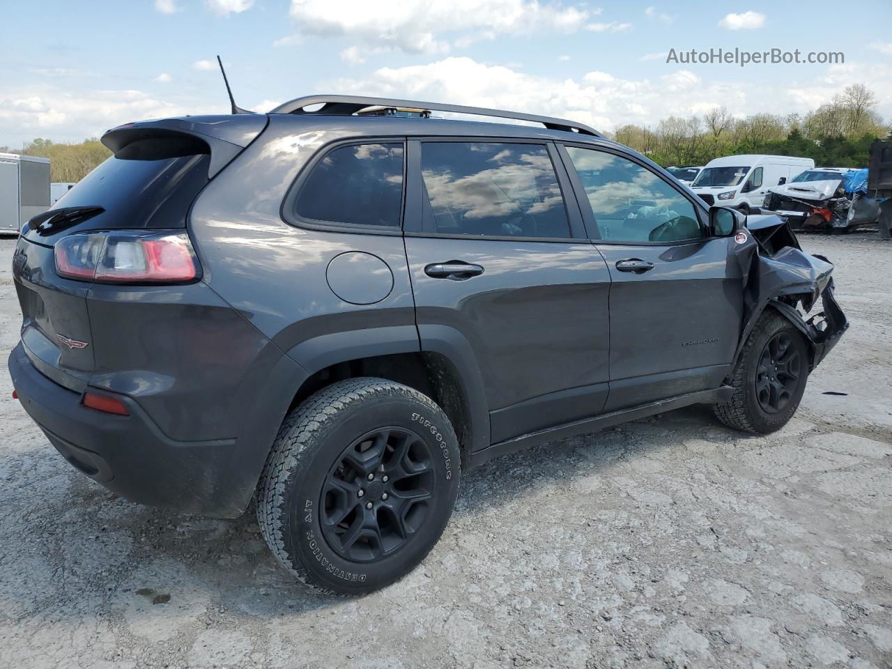 2019 Jeep Cherokee Trailhawk Gray vin: 1C4PJMBX7KD258055