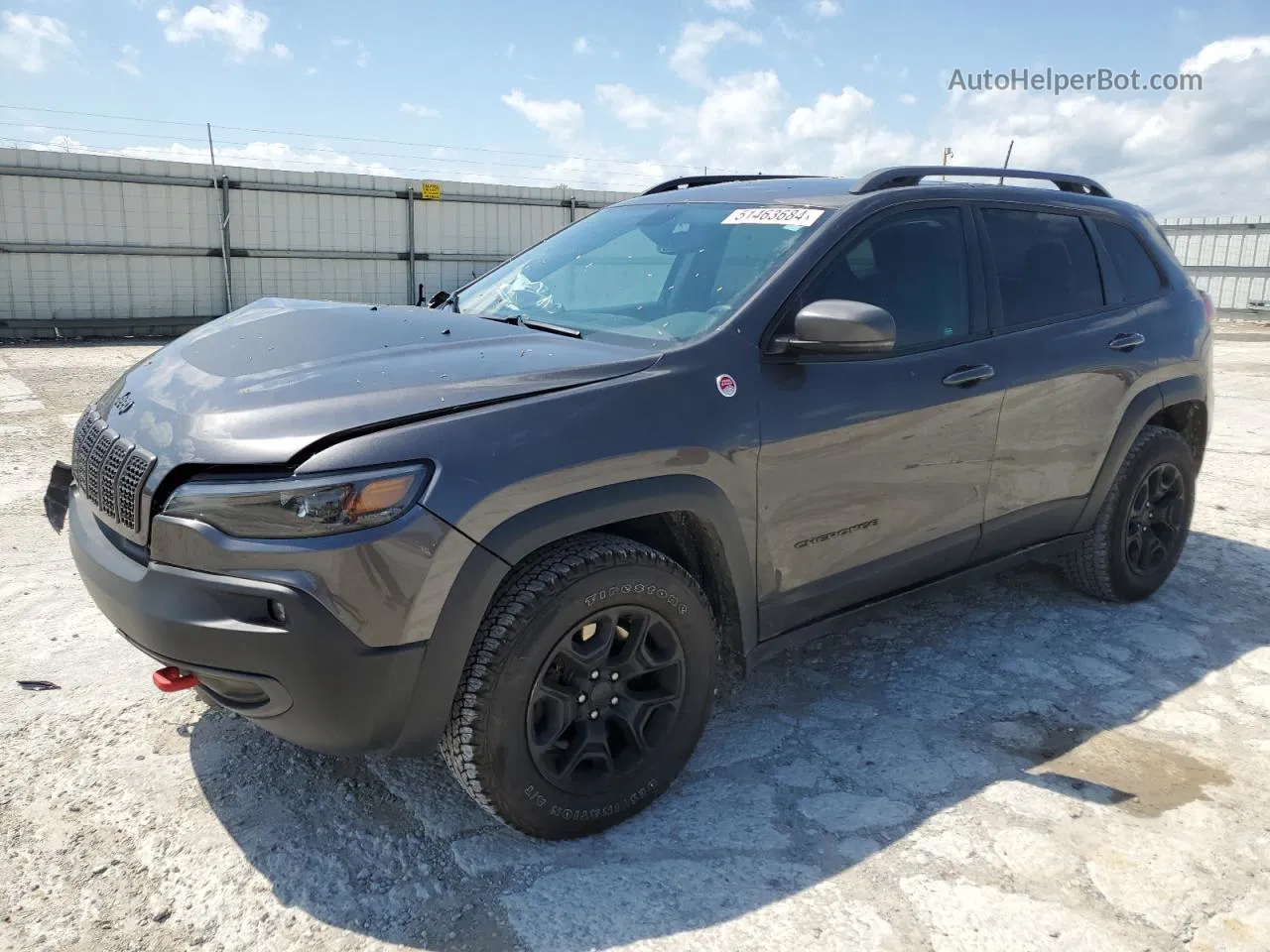 2019 Jeep Cherokee Trailhawk Gray vin: 1C4PJMBX7KD258055