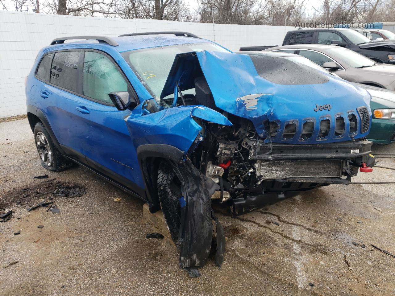 2019 Jeep Cherokee Trailhawk Blue vin: 1C4PJMBX8KD199579