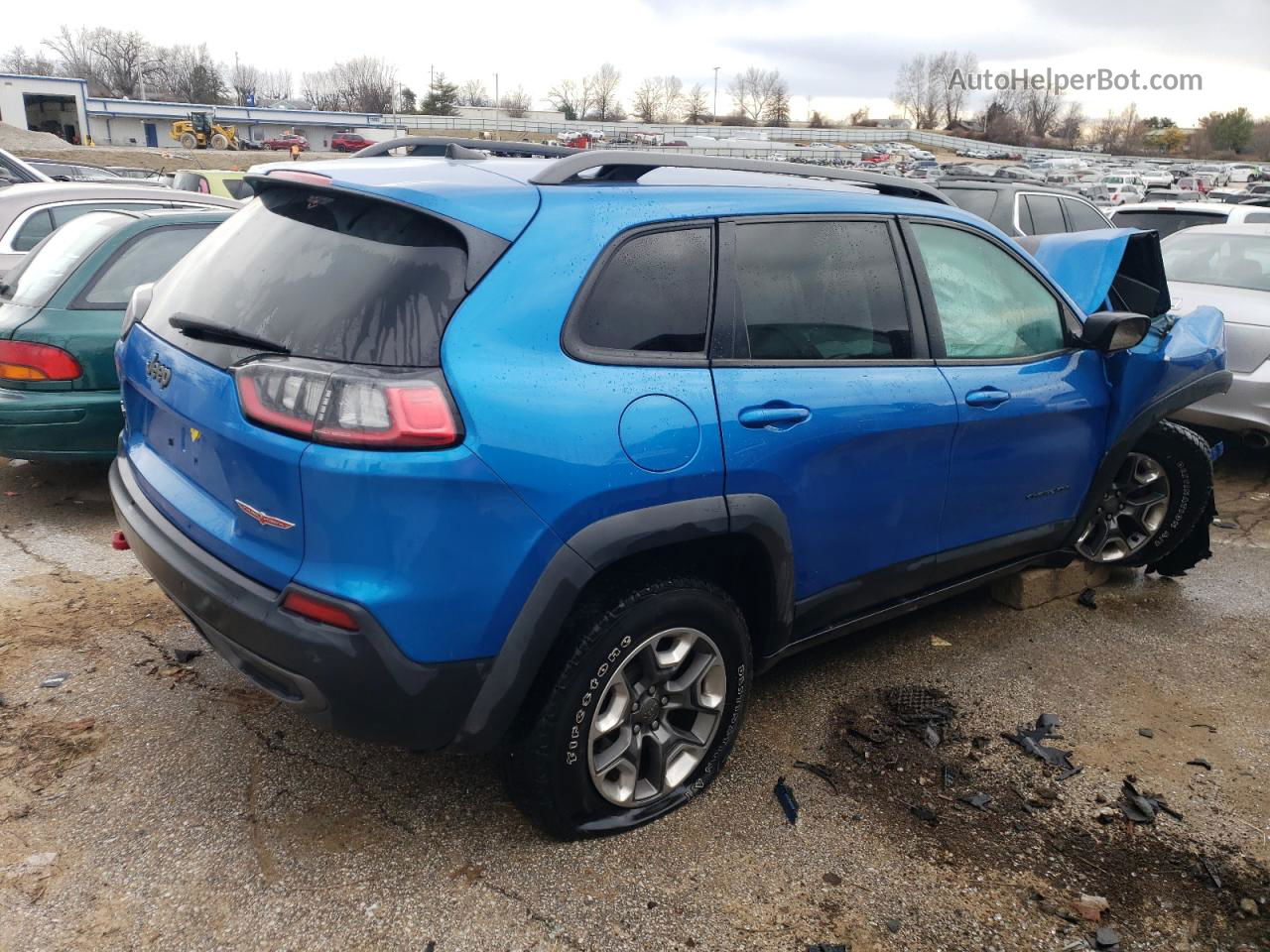 2019 Jeep Cherokee Trailhawk Blue vin: 1C4PJMBX8KD199579