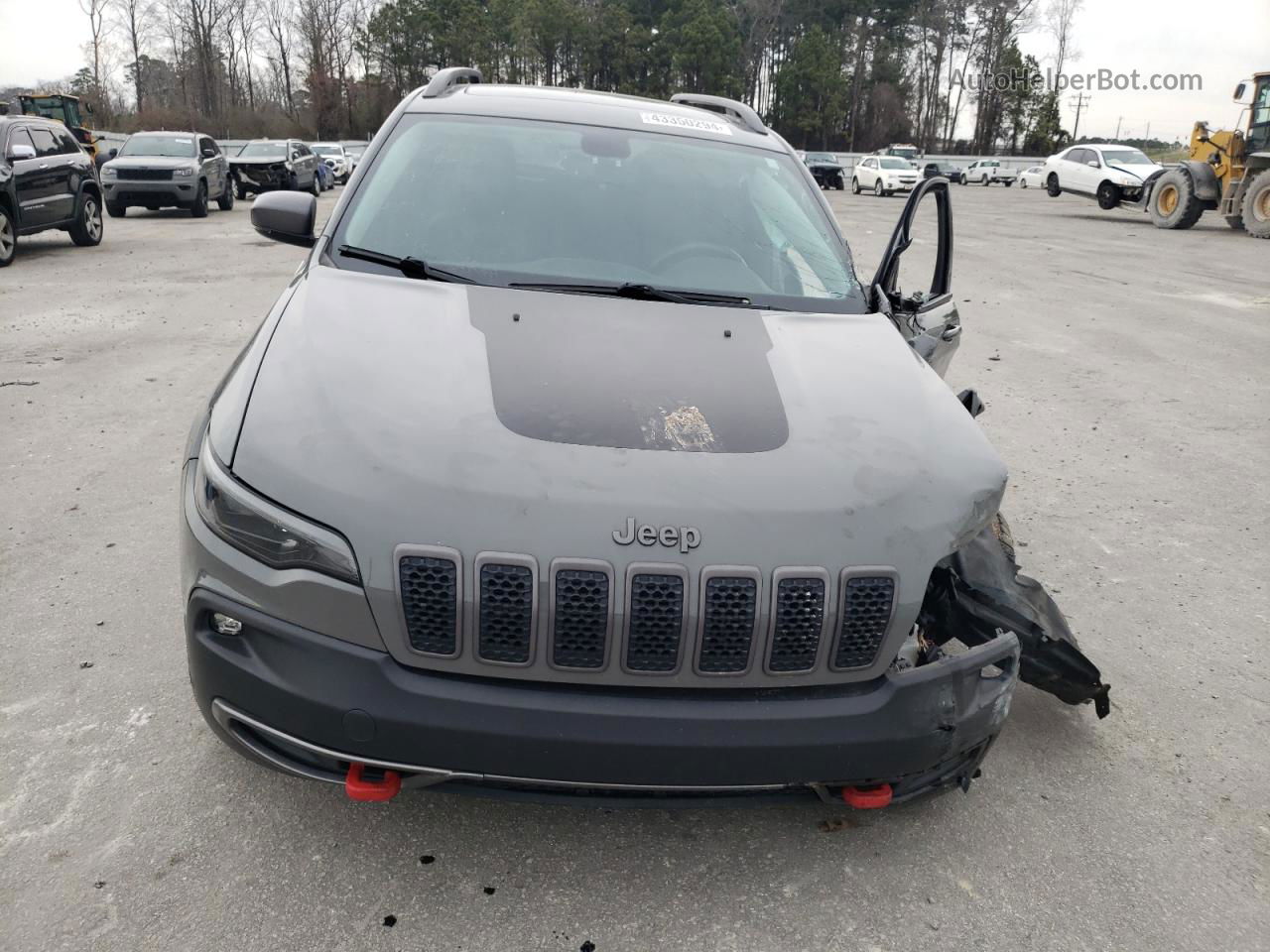 2019 Jeep Cherokee Trailhawk Gray vin: 1C4PJMBX9KD436970