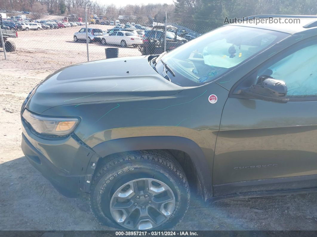 2019 Jeep Cherokee Trailhawk 4x4 Green vin: 1C4PJMBXXKD253576