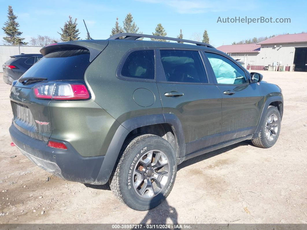 2019 Jeep Cherokee Trailhawk 4x4 Green vin: 1C4PJMBXXKD253576