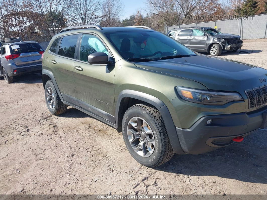 2019 Jeep Cherokee Trailhawk 4x4 Green vin: 1C4PJMBXXKD253576