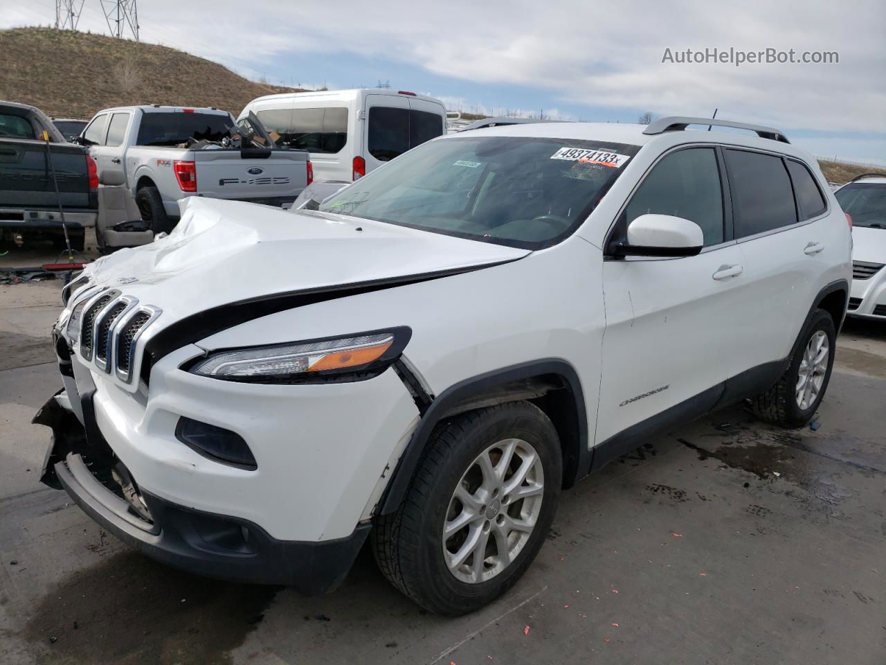 2015 Jeep Cherokee Latitude White vin: 1C4PJMCB0FW679435