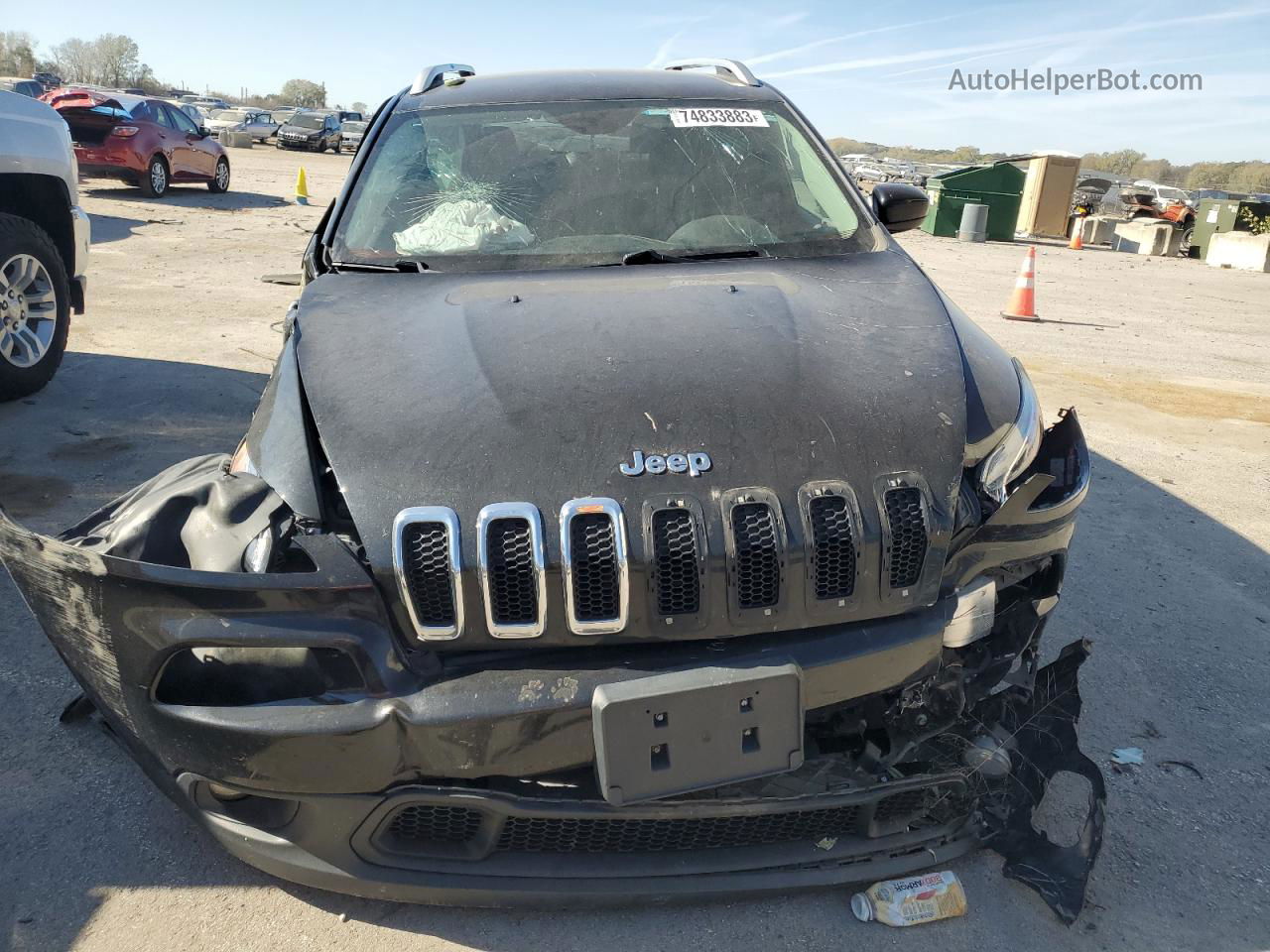 2015 Jeep Cherokee Latitude Black vin: 1C4PJMCB2FW794702