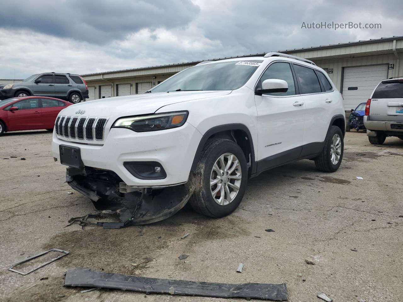 2019 Jeep Cherokee Latitude White vin: 1C4PJMCB2KD289006