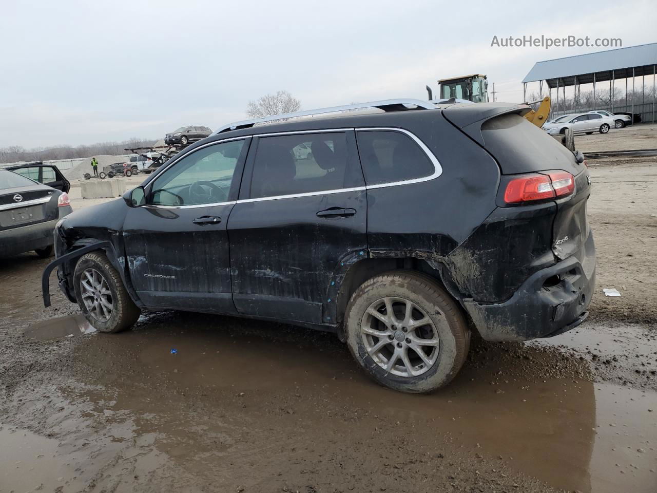 2015 Jeep Cherokee Latitude Black vin: 1C4PJMCB3FW725517