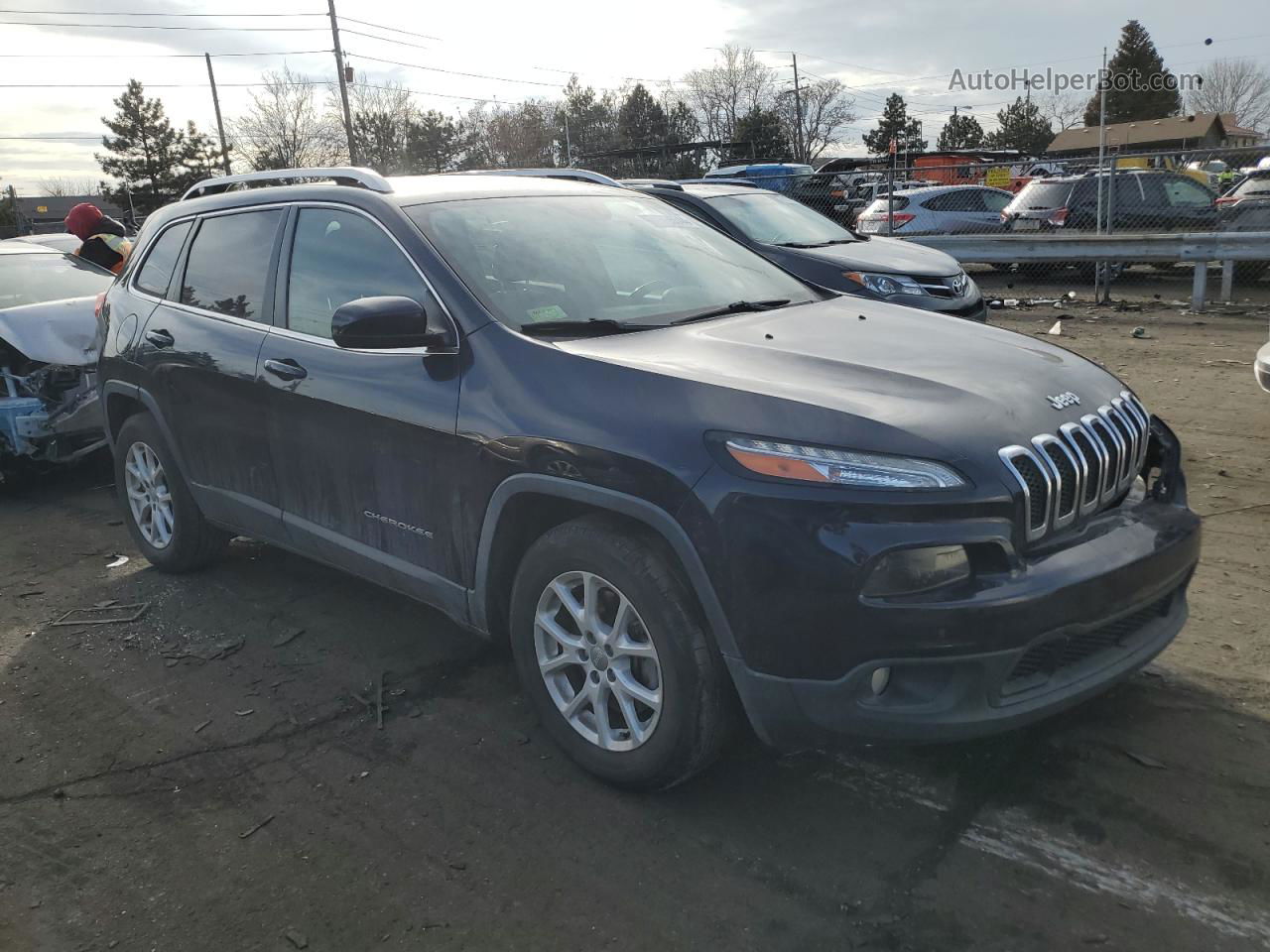 2016 Jeep Cherokee Latitude Синий vin: 1C4PJMCB3GW298843