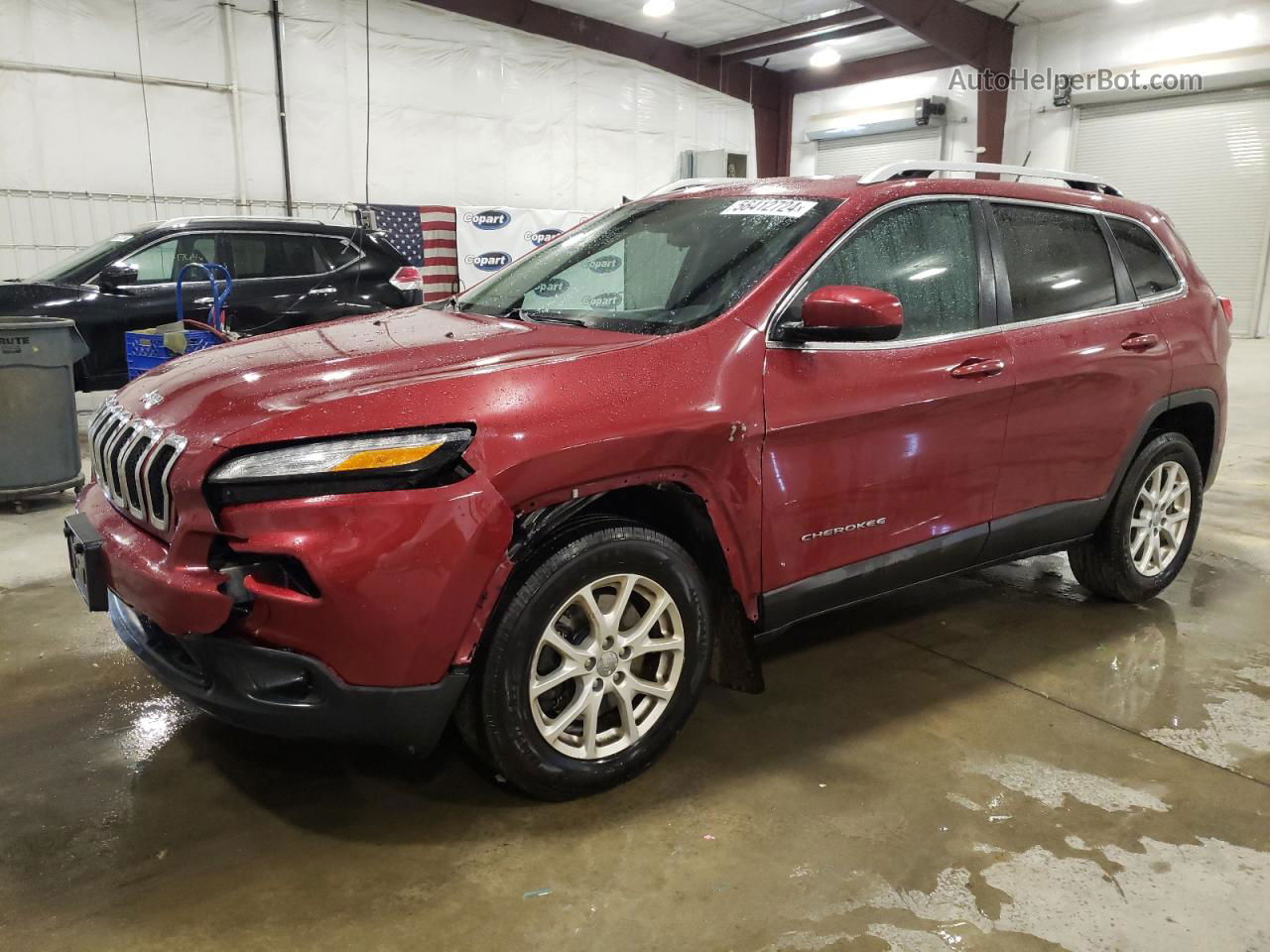 2016 Jeep Cherokee Latitude Burgundy vin: 1C4PJMCB4GW147672