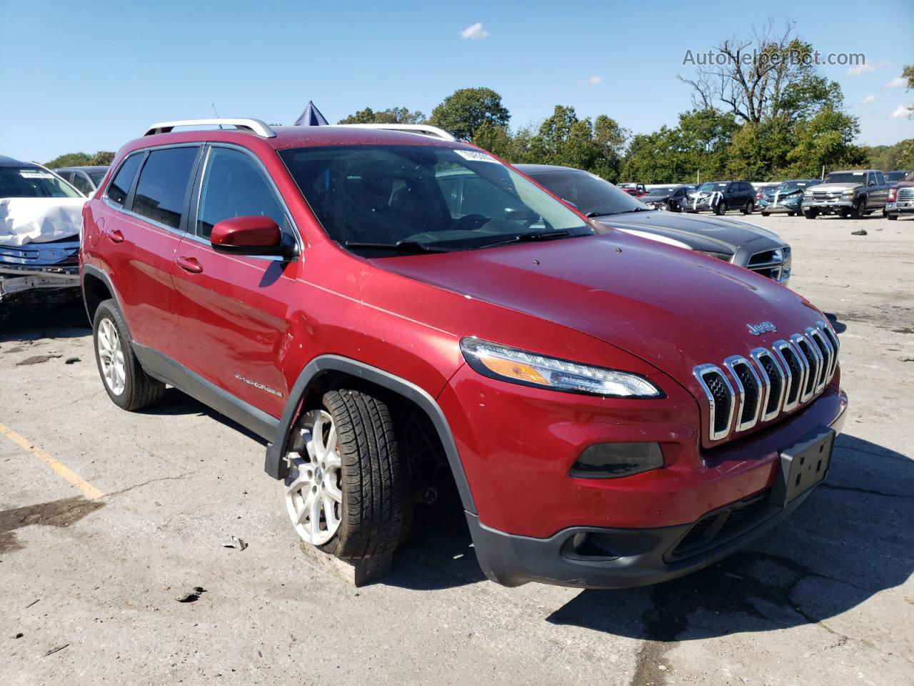 2015 Jeep Cherokee Latitude Red vin: 1C4PJMCB5FW749494