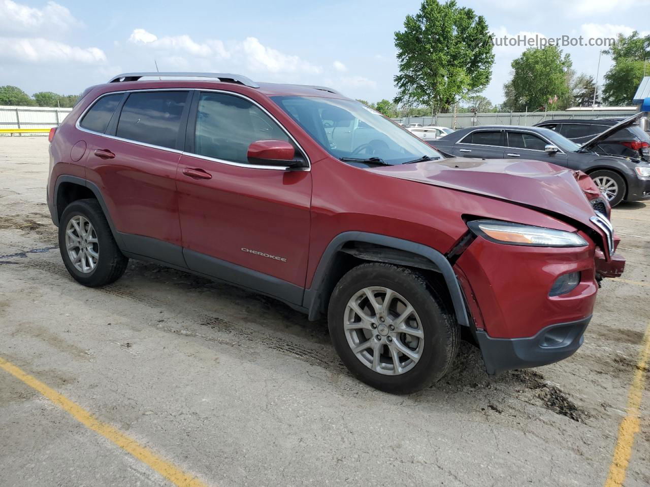 2014 Jeep Cherokee Latitude Red vin: 1C4PJMCB6EW175504