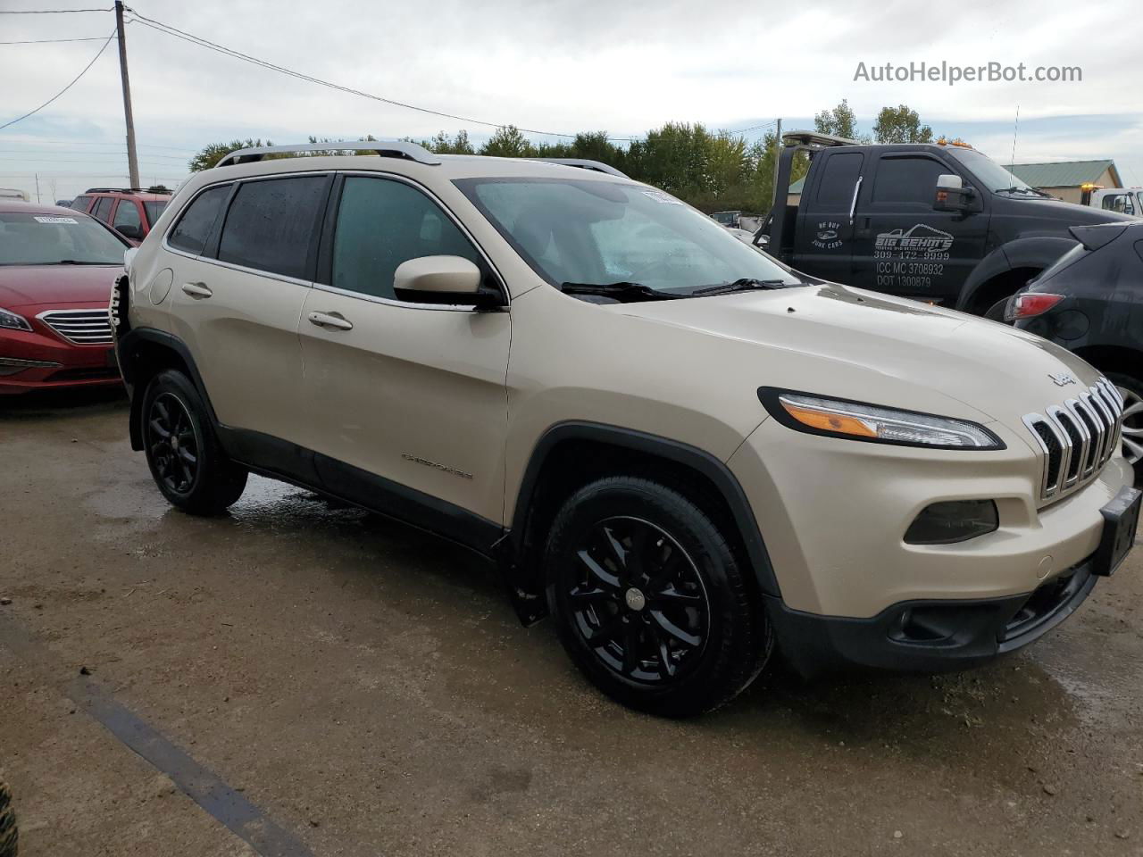 2014 Jeep Cherokee Latitude Beige vin: 1C4PJMCB6EW230128