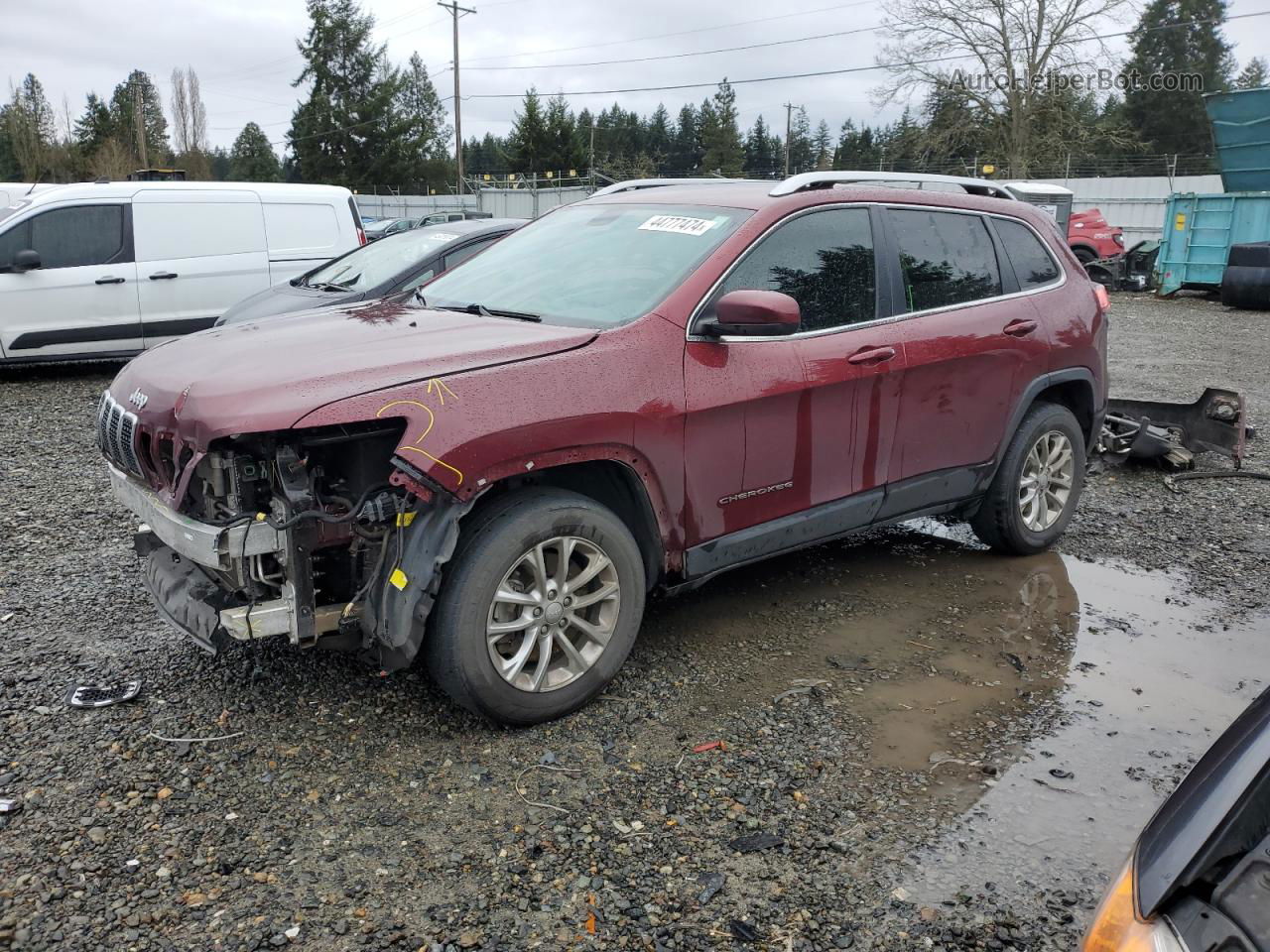 2019 Jeep Cherokee Latitude Burgundy vin: 1C4PJMCB6KD311055