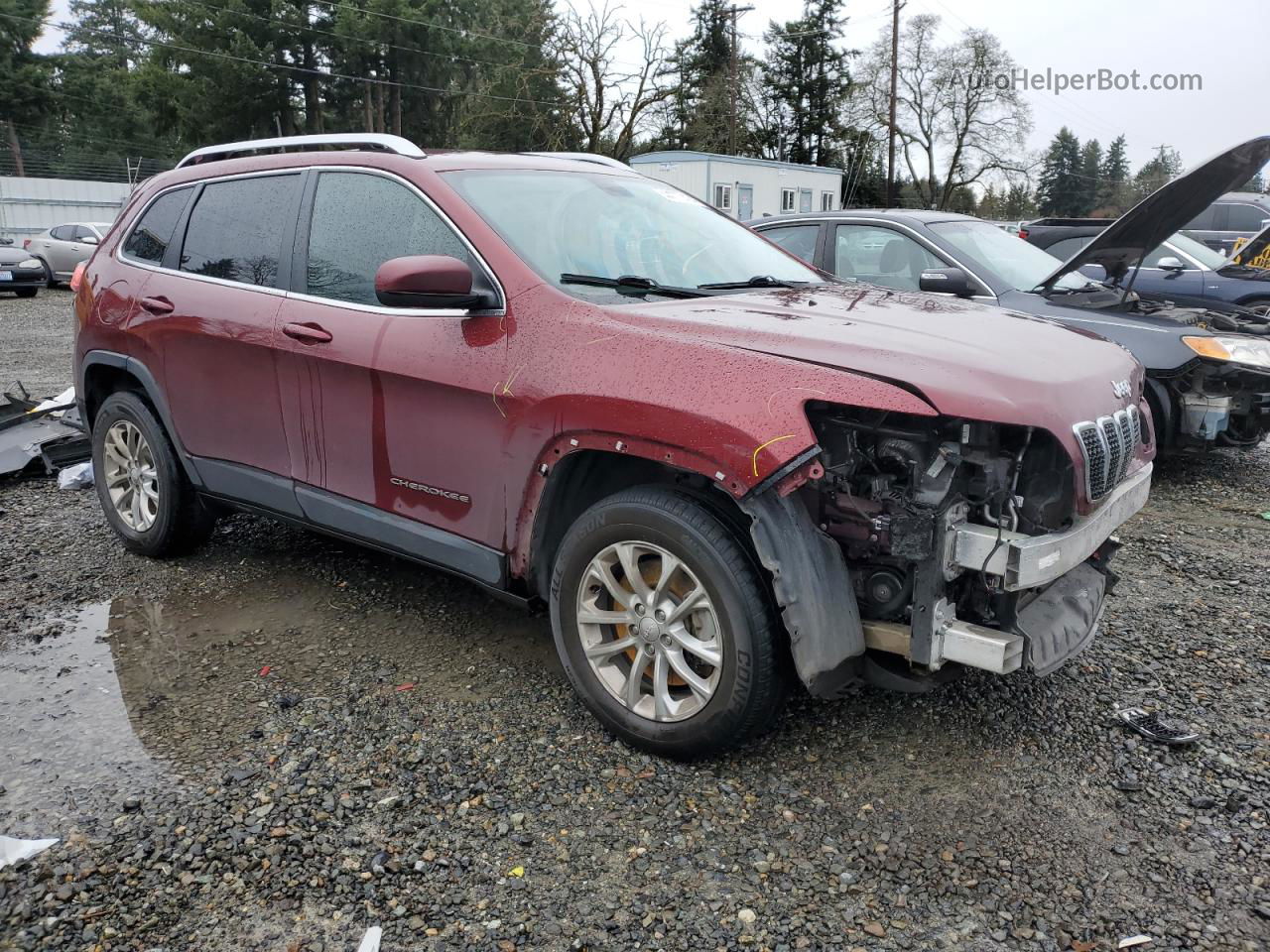 2019 Jeep Cherokee Latitude Burgundy vin: 1C4PJMCB6KD311055