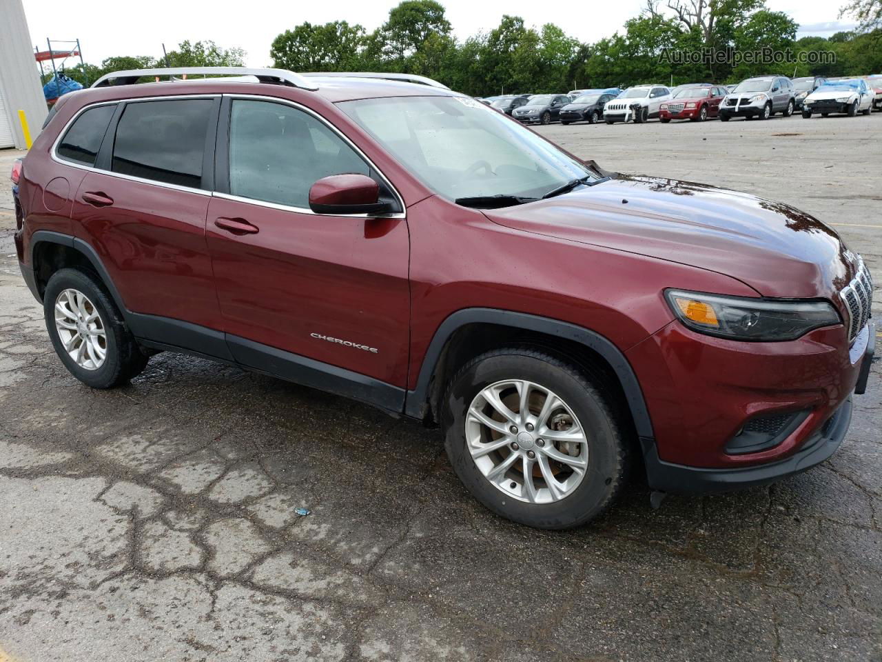 2019 Jeep Cherokee Latitude Maroon vin: 1C4PJMCB7KD346686