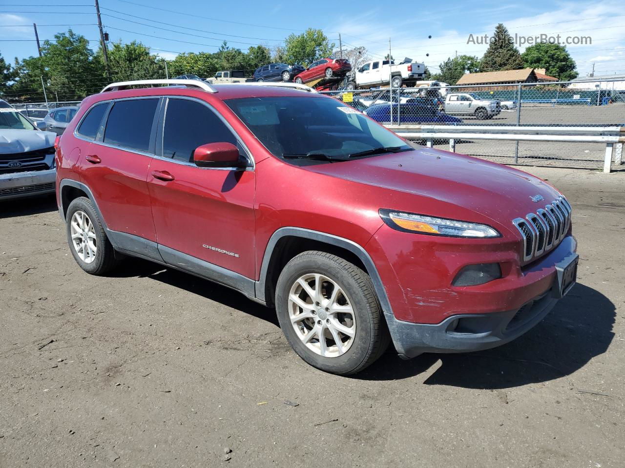 2016 Jeep Cherokee Latitude Maroon vin: 1C4PJMCB8GW181873