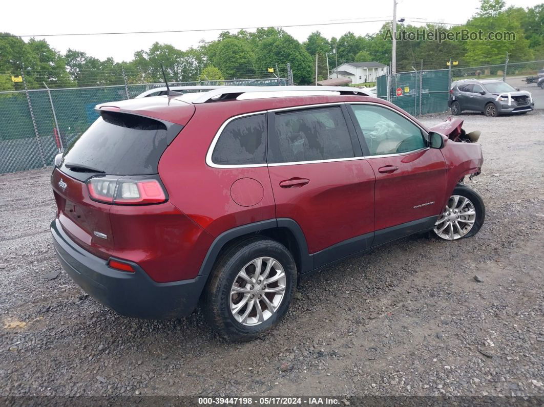 2019 Jeep Cherokee Latitude 4x4 Maroon vin: 1C4PJMCB8KD163037