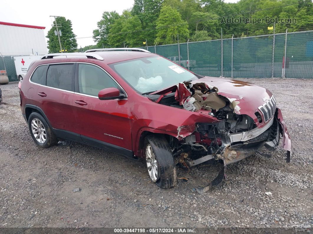 2019 Jeep Cherokee Latitude 4x4 Maroon vin: 1C4PJMCB8KD163037