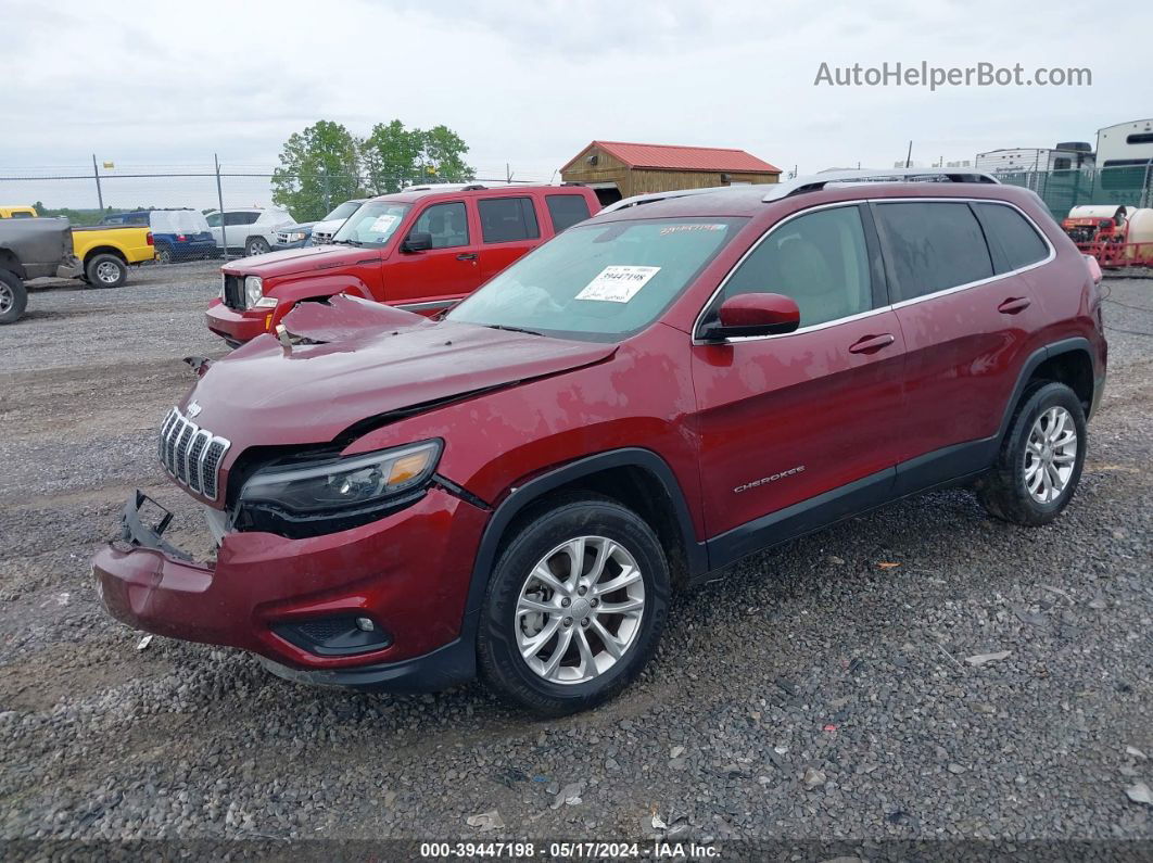 2019 Jeep Cherokee Latitude 4x4 Maroon vin: 1C4PJMCB8KD163037