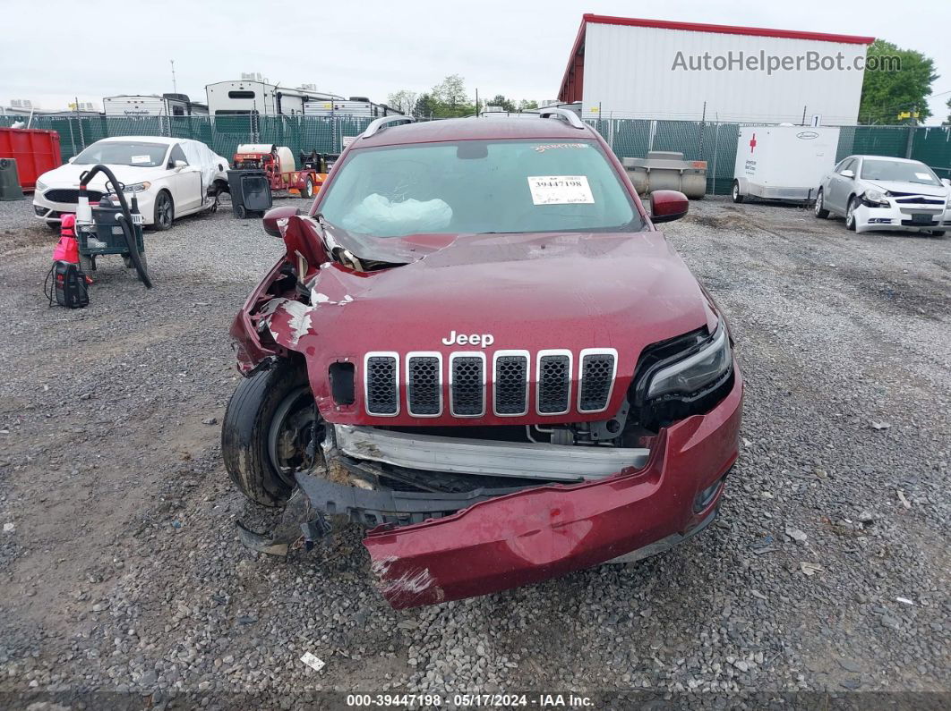 2019 Jeep Cherokee Latitude 4x4 Maroon vin: 1C4PJMCB8KD163037