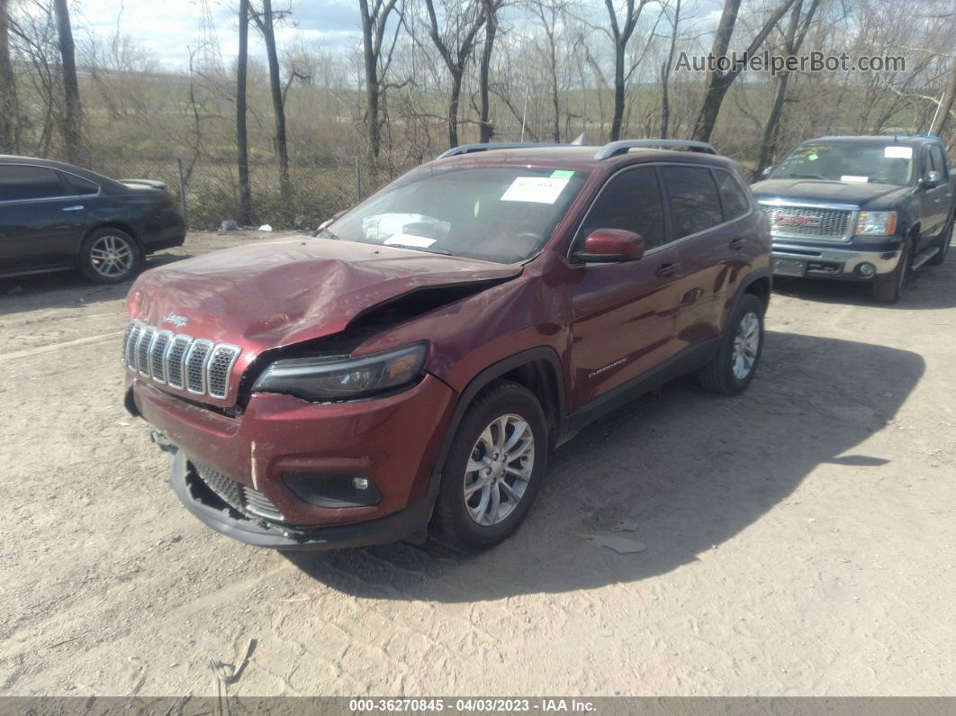 2019 Jeep Cherokee Latitude Maroon vin: 1C4PJMCB8KD281475