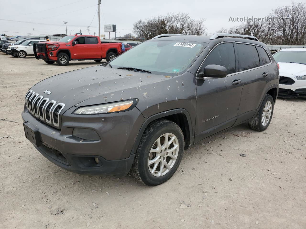 2014 Jeep Cherokee Latitude Gray vin: 1C4PJMCB9EW203828