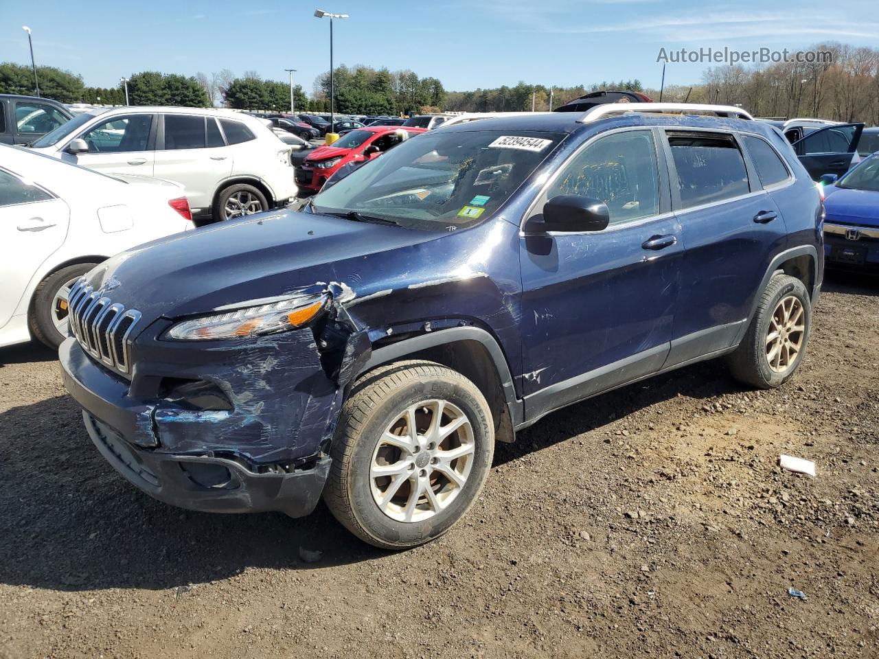 2015 Jeep Cherokee Latitude Синий vin: 1C4PJMCB9FW601204