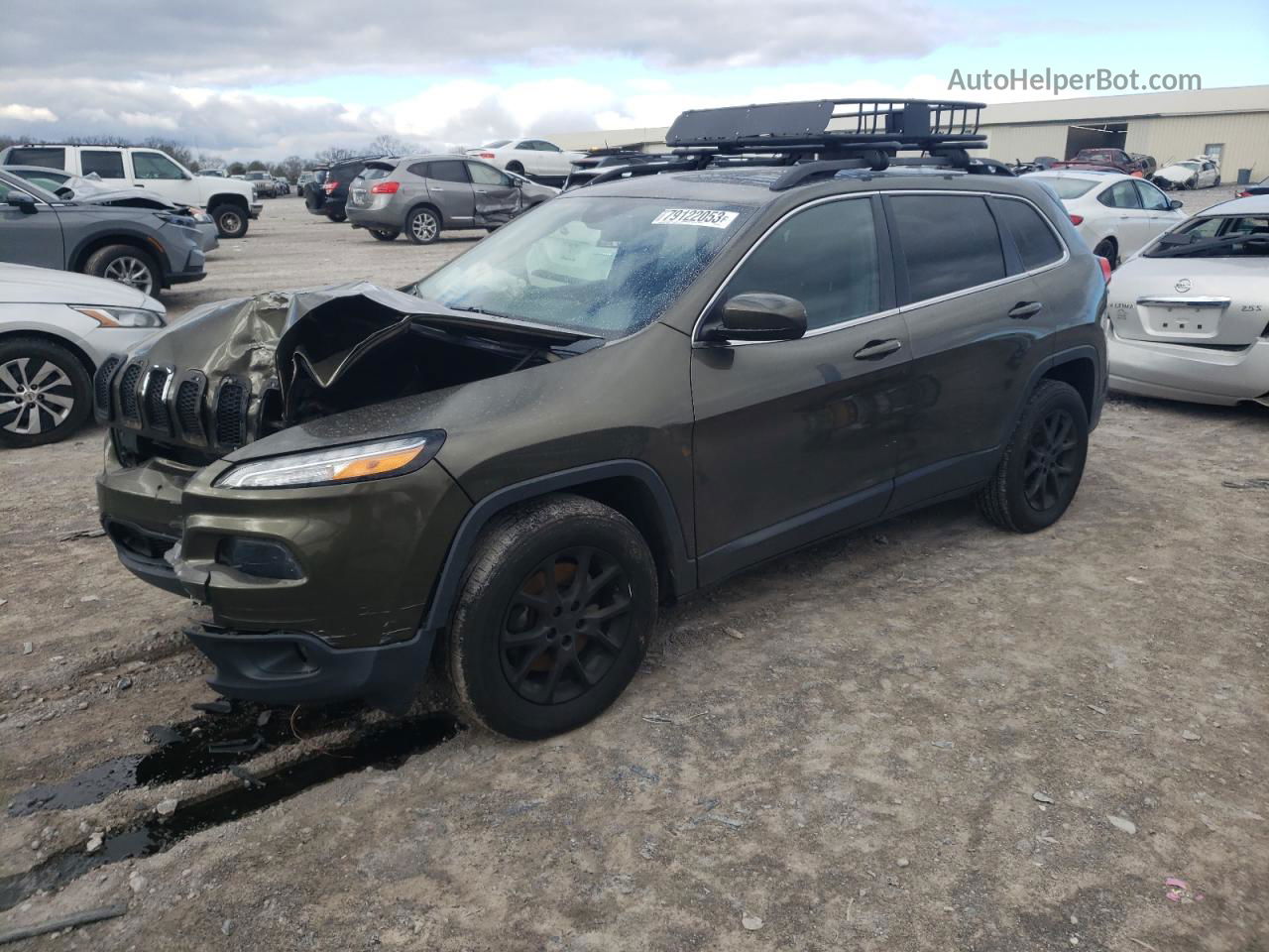 2015 Jeep Cherokee Latitude Green vin: 1C4PJMCB9FW641301