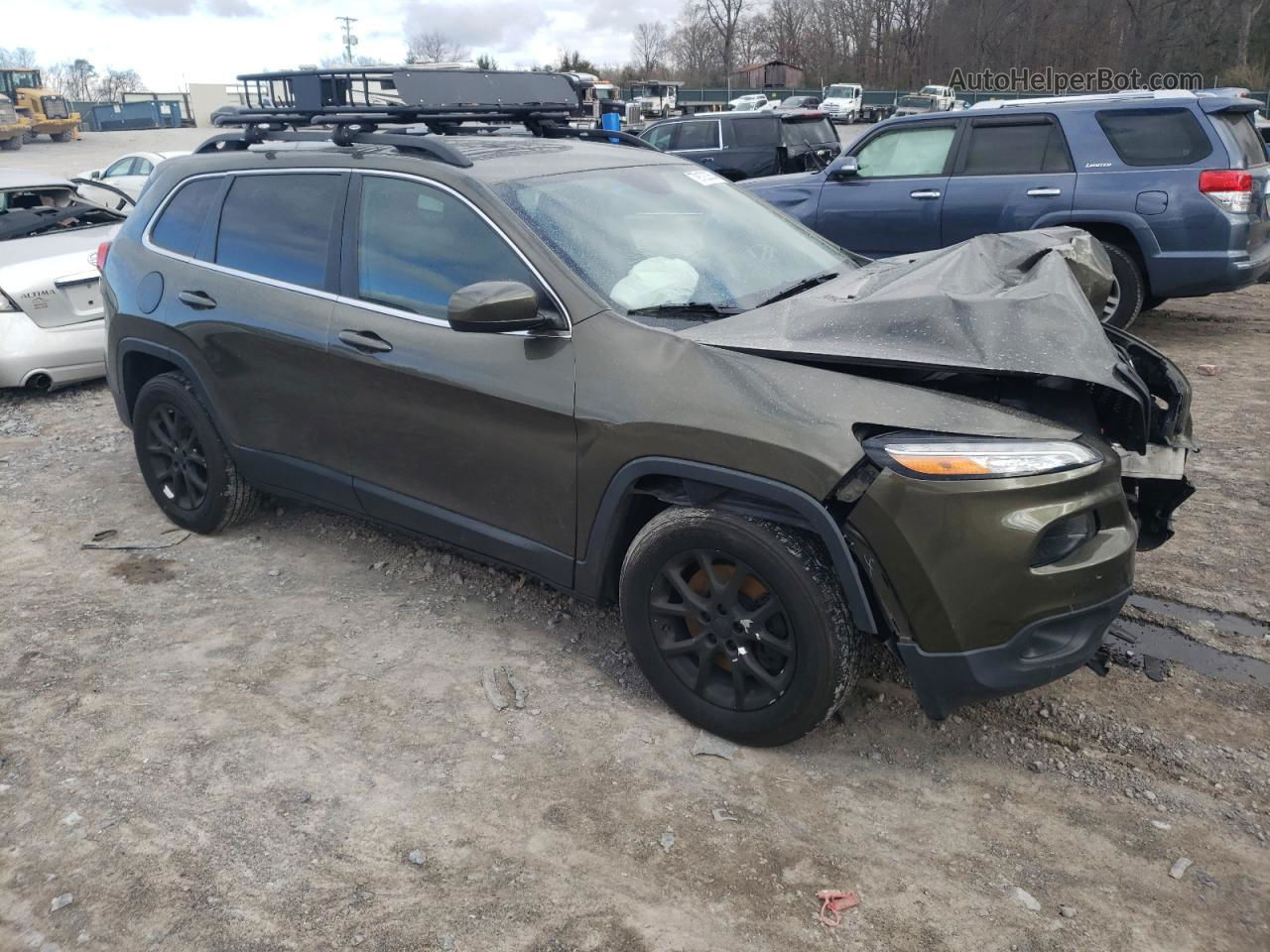 2015 Jeep Cherokee Latitude Зеленый vin: 1C4PJMCB9FW641301